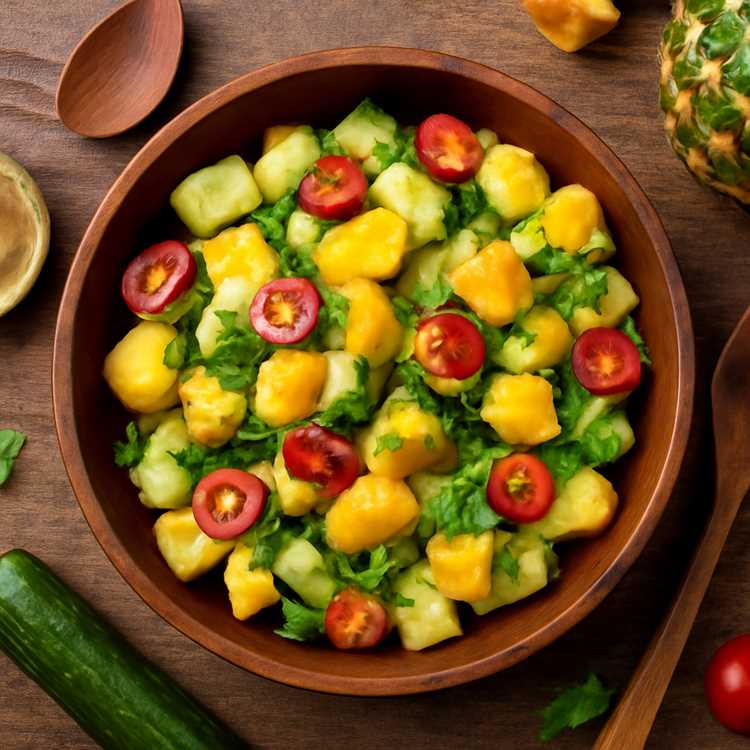 Вкусный ананасовый салат - Неповторимый рецепт для вашего стола Вкусный ананасовый салат: Неповторимый рецепт для вашего стола