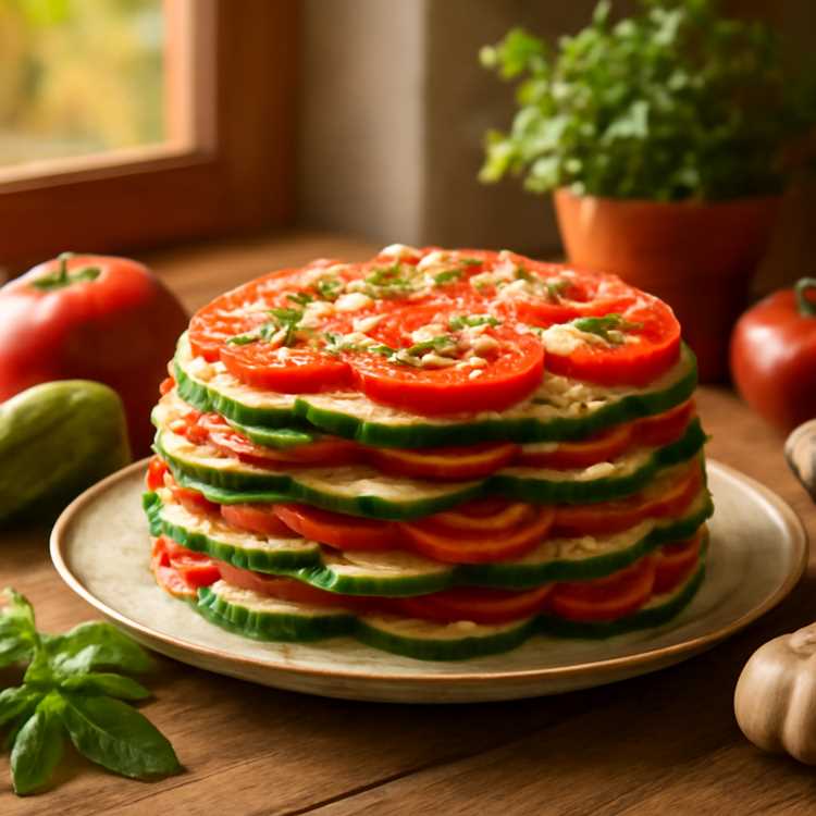 Вкусный кабачковый торт с помидорами и чесноком: простой рецепт